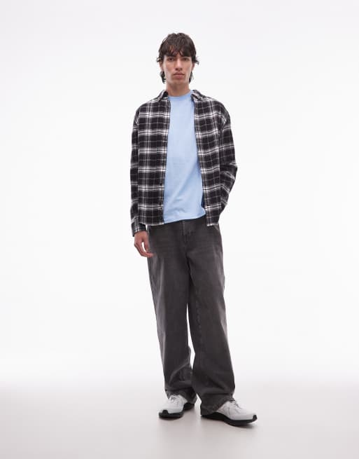 Tommy Jeans - Geruit flanellen overhemd met normale pasvorm in zwart, 2 van 5
