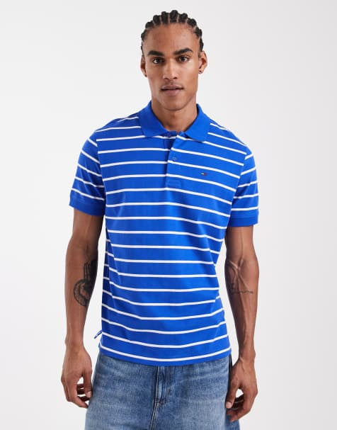 Tommy Jeans - Gestreept poloshirt in blauw - view 1