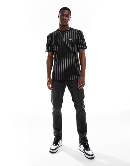 Tommy Jeans - Gestreept T-shirt in zwart en wit