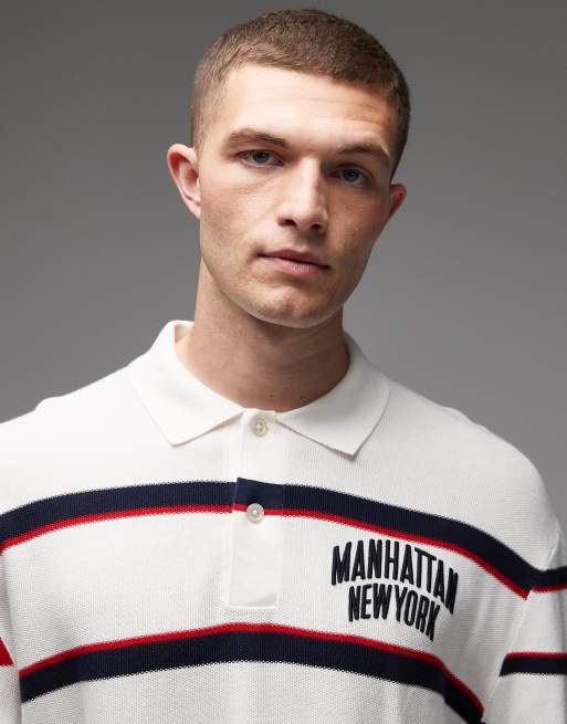 Tommy Jeans – Gestreiftes Polo-Sweatshirt in wollweißer und marineblauer Strickoptik, 5 von 5