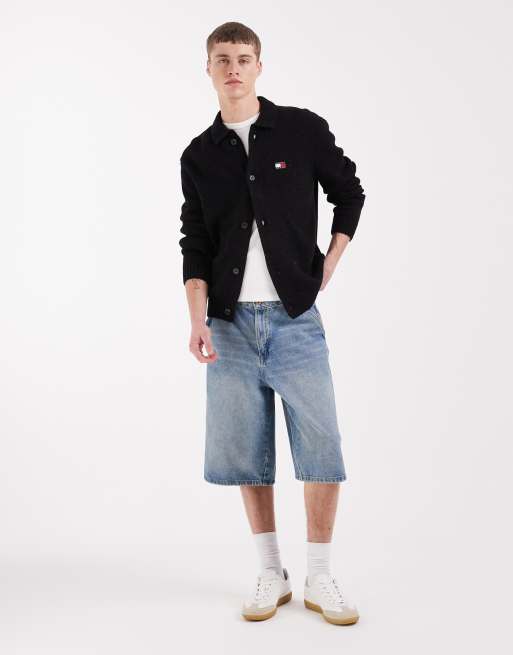Tommy Jeans – Gestrickte Hemdjacke in Schwarz mit Logo , 2 von 5
