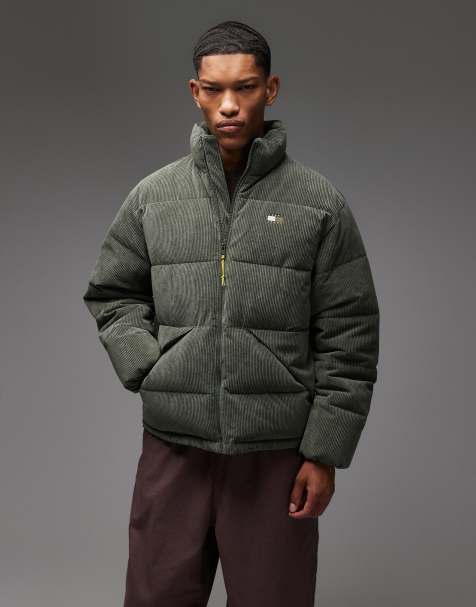 Tommy Jeans - Gewatteerd jack van corduroy in donkergroen - view 1