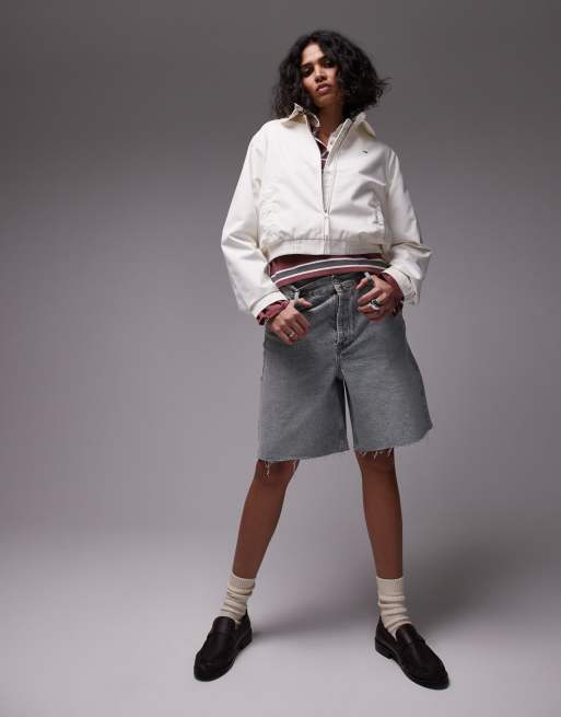 Tommy Jeans - Giacca bomber in cotone bianco sporco, 3 di 4