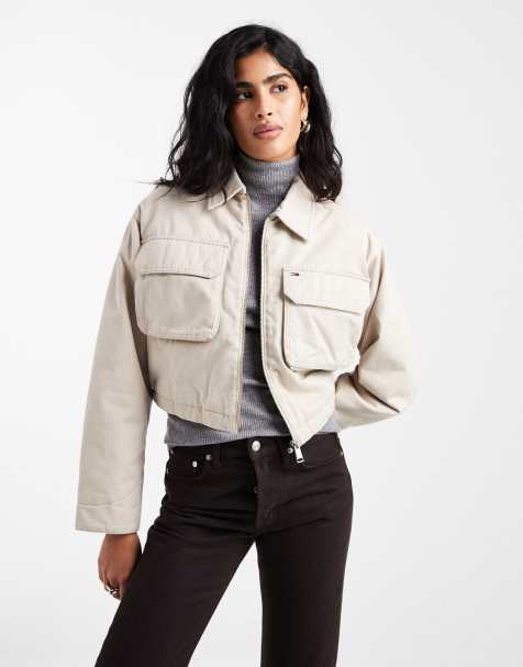 Tommy Jeans - Giacca taglio corto écru con tasche - view 1