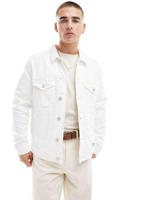 Tommy Jeans - Giacca trucker bianca vestibilità classica