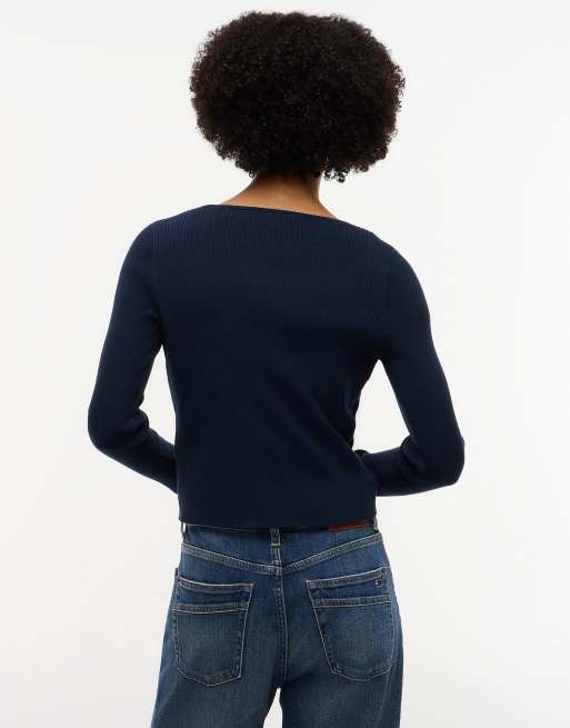 Tommy Jeans gilet extra slim à lien au cou avec logo en bleu foncé, 4 de 5