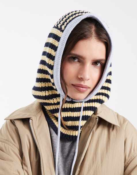 Tommy Jeans gorro de punto con logotipo en cursiva y rayas amarillas - view 1