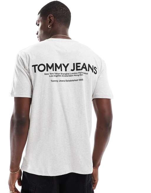 Tommy Jeans – Grå klassisk tommy Jeans med linjärt tryck baktill
