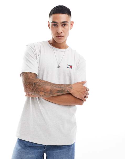 Tommy Jeans - Grå regular-T-shirt med logomærke - view 1
