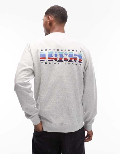 Tommy Jeans - Grå sweatshirt med gradueret 1985-logo på brystet - view 1