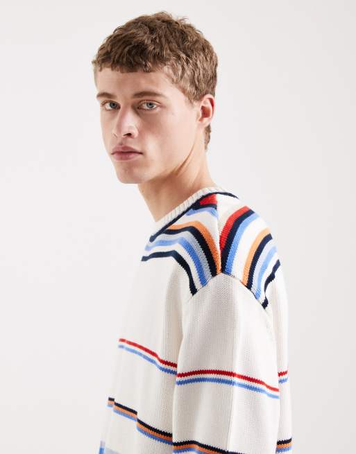 Tommy Jeans – Gräddvit, randig tröja i 90-talsstil, 4 av 5