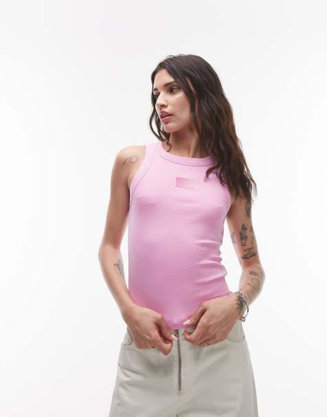 Tommy Jeans gradient flag tank in pink - view 1