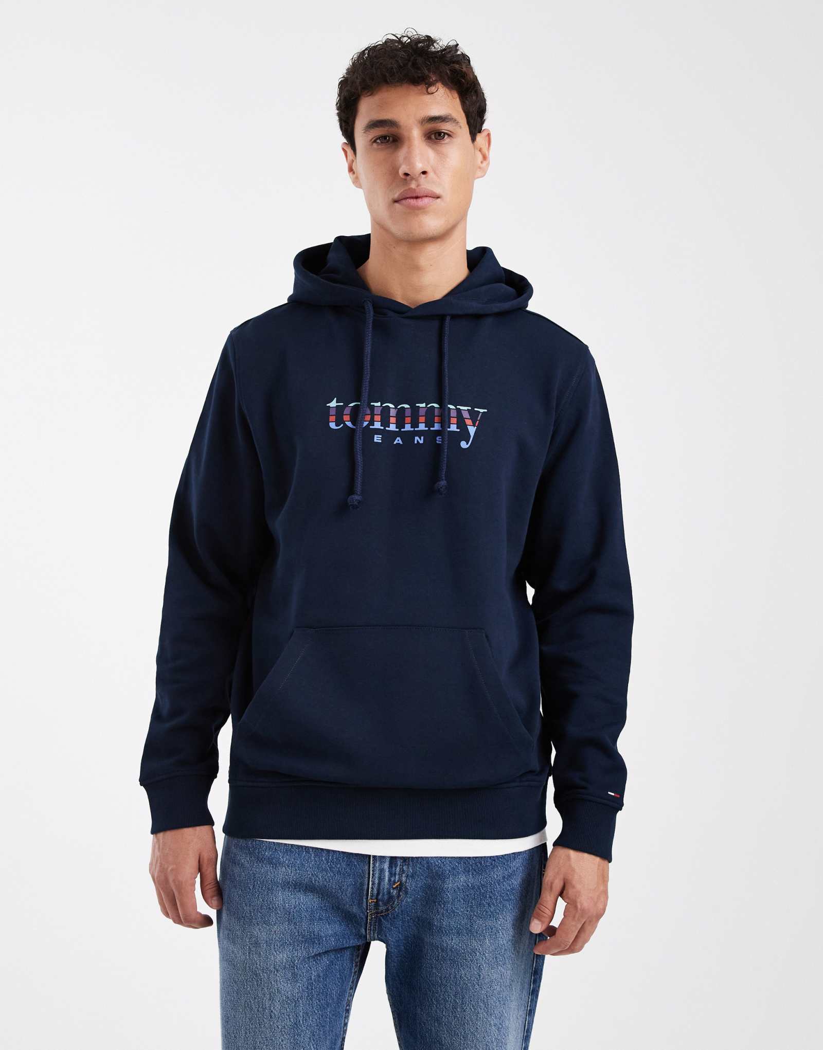 Томми джинсы градиент графический логотип толстовка с капюшоном темно-центр 