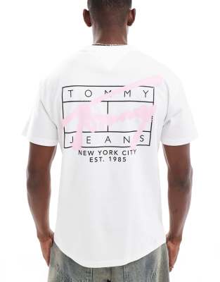 Tommy Jeans graffiti back print logo t-shirt in white | ASOS