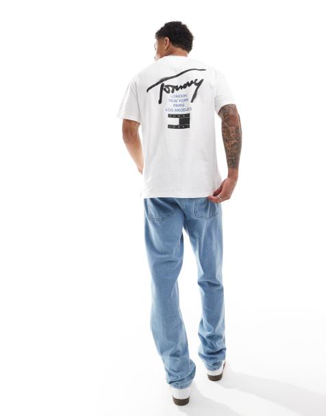 Tommy Jeans graffiti signature back print t-shirt in white - view 1
