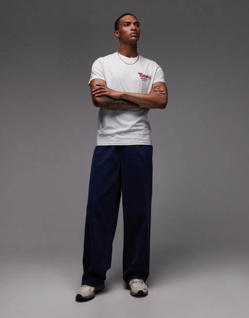 Tommy Jeans - Gråmeleret smal T-shirt med boblelogo på brystet, 2 af 5