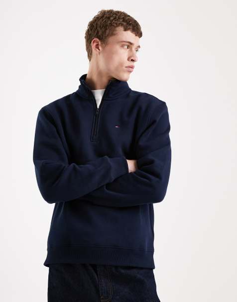 Tommy Jeans – Granatowa bluza polarowa z suwakiem pod szyją i naszywką - view 1