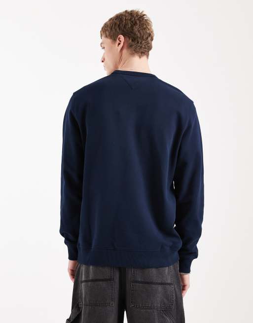 Tommy Jeans – Granatowa bluza z okrągłym dekoltem i naszywką, 3 z 5