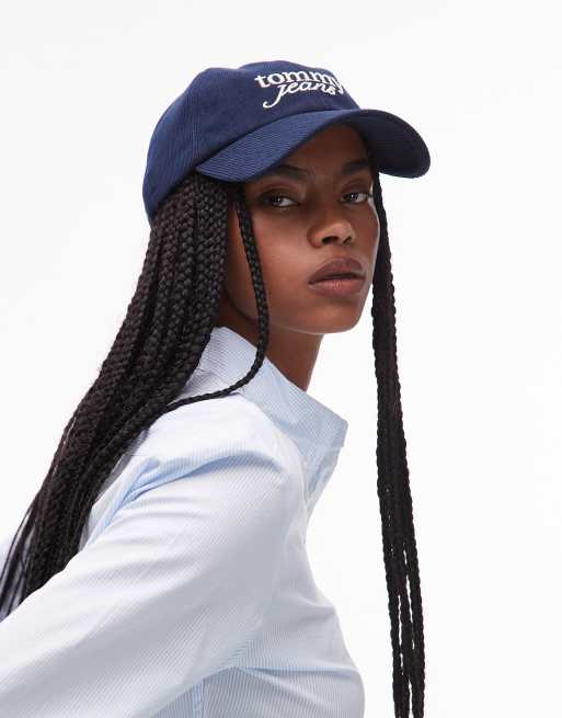 Tommy Jeans – Granatowa czapka z daszkiem i napisem z logo