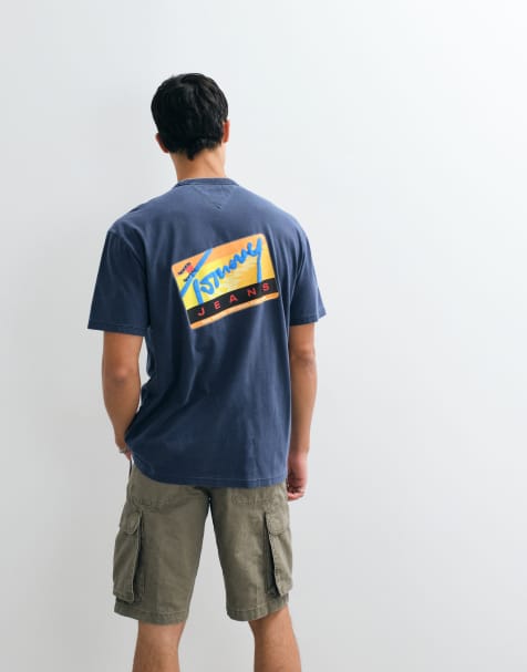 Tommy Jeans – Granatowy T-shirt o luźnym kroju z logo Subway - view 1