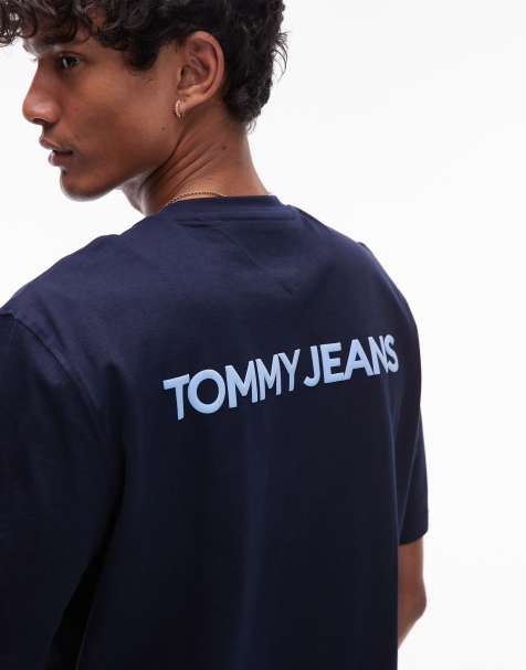 Tommy Jeans – Granatowy T-shirt oversize z logo na plecach - view 1