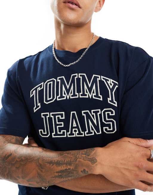 Tommy Jeans – Granatowy T-shirt w stylu vintage z logo, 4 z 4
