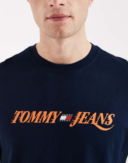 Tommy Jeans – Granatowy T-shirt z grafiką na plecach, 5 z 5