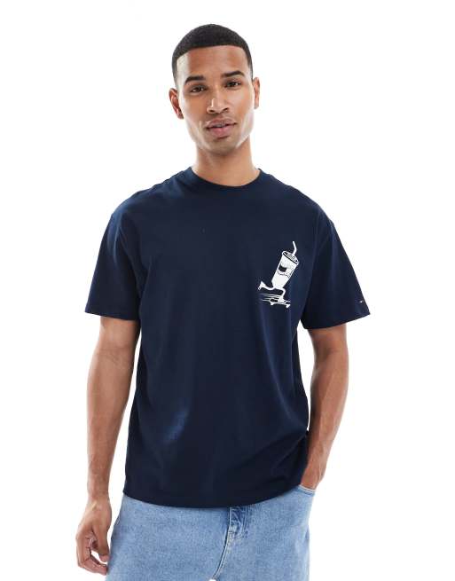 Tommy Jeans – Granatowy T-shirt z grafiką skaterską, 3 z 5