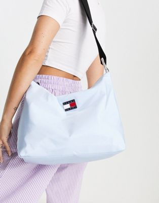 Tommy Jeans - Grand sac porté épaule en nylon à logo drapeau - Bleu clair | ASOS