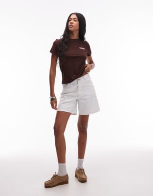 Tommy Jeans Graphic Chest Logo Back Print T-shirt In Brown