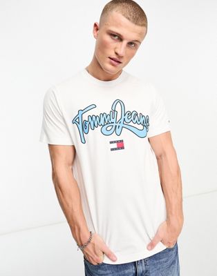 Tommy Jeans graphic pop logo t-shirt in white - ASOS Price Checker
