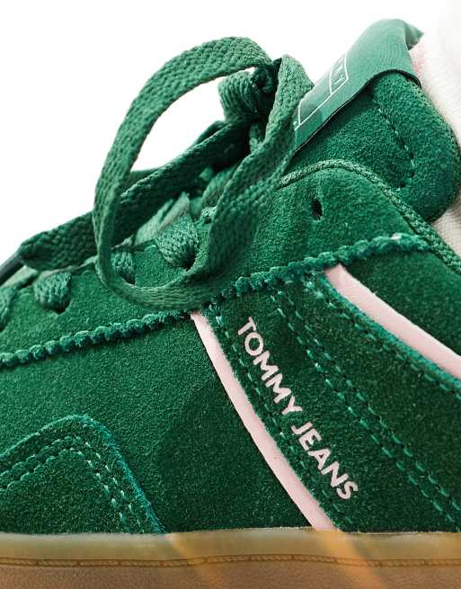 Tommy Jeans - Greenwich - Baskets avec semelle plateforme en caoutchouc - Vert et rose, 3 de 4