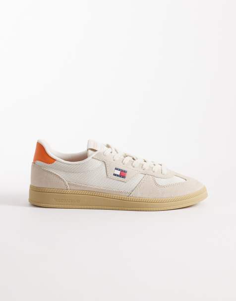 Tommy Jeans Greenwich edge sneakers with logo in off white - view 1