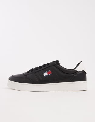 Tommy Jeans Greenwich Essential Logo Sneakers In Black