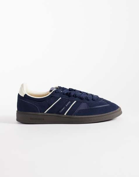 Tommy Jeans - Greenwich - Marineblå sneakers med brede snørebånd i ruskind - view 1