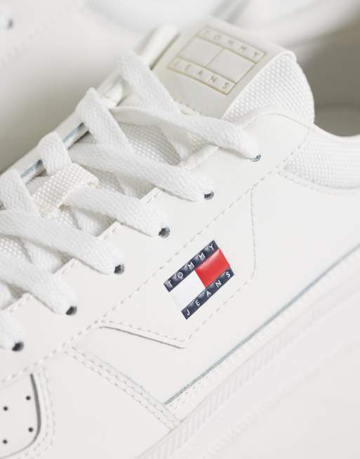 Tommy Jeans Greenwich premium leren sneakers in wit, 5 van 5