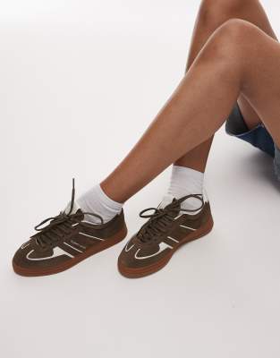 Tommy Jeans - Greenwich - Sneaker in Khaki und Wollweiß mit niedrigem Schaft-Grün