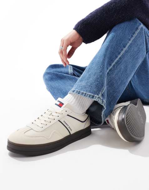 Tommy Jeans – Greenwich – Sneaker in Wollweiß und Blau - view 1