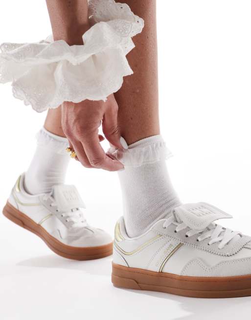 Tommy Jeans - Greenwich - Sneakers bianche e oro con suola in gomma, 3 di 4