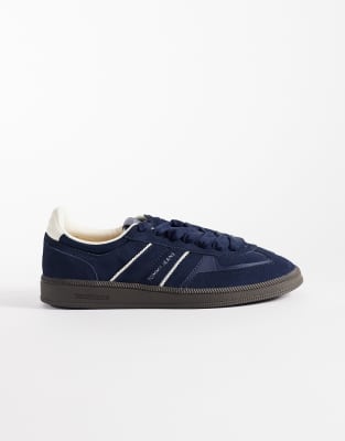 Tommy Jeans Greenwich Suede Trainers With Ribbon Laces In Blue