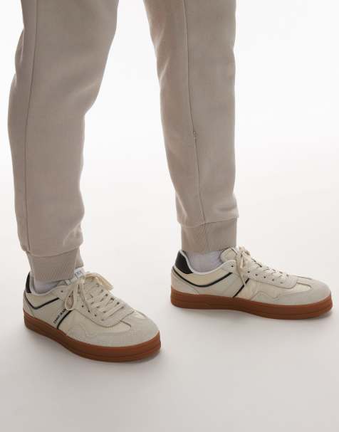Tommy Jeans Grenwich trainers in white and brown - view 1