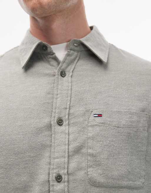 Tommy Jeans – Grön flanellskjorta i regular fit, 5 av 5