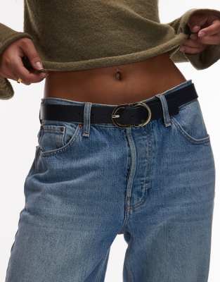 Tommy Jeans - Gürtel in Marineblau mit ovaler Schnalle