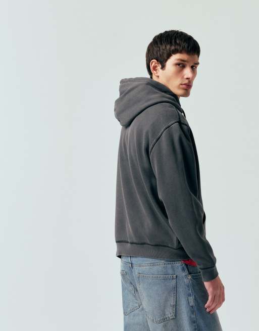 Tommy Jeans gym logo relaxed fit hoodie in washed black, 5 of 5
