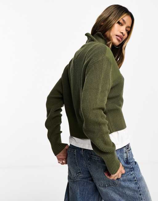 Olive green long on sale sweater