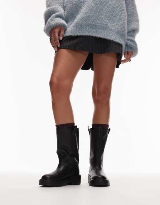 Tommy Jeans - Halfhoge laarzen met dikke zool in zwart, 4 van 4
