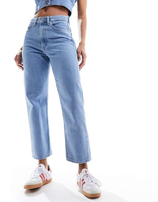 Tommy Jeans harper high rise straight jean in mid wash