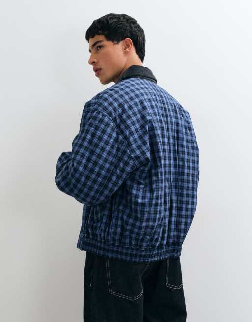 Tommy Jeans harrington jacket in navy check, 5 of 5