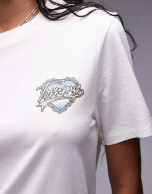 Tommy Jeans Heart Back Print T-shirt In White