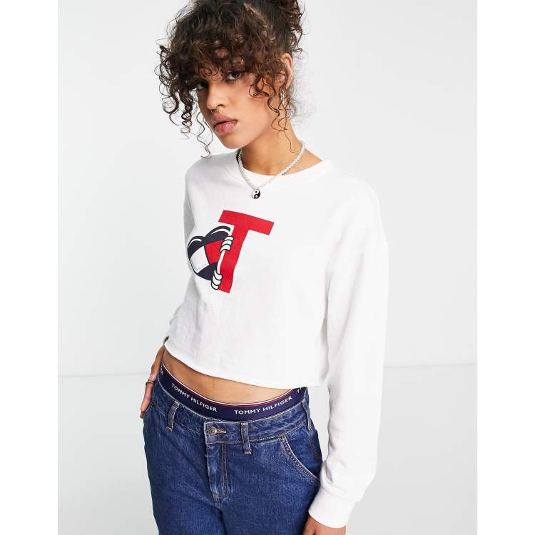 Tommy hilfiger 2025 white crew neck